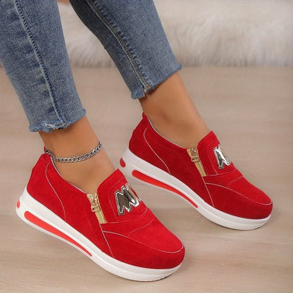 Women’s Comfortable Trainers Trendy Design with Zipper Detail