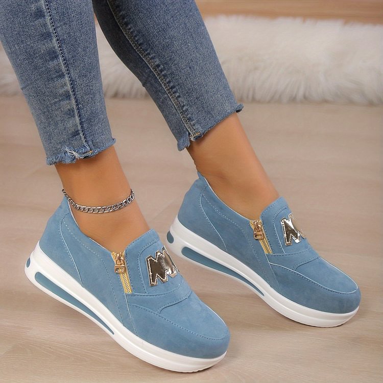 Women’s Comfortable Trainers Trendy Design with Zipper Detail