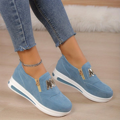 Women’s Comfortable Trainers Trendy Design with Zipper Detail