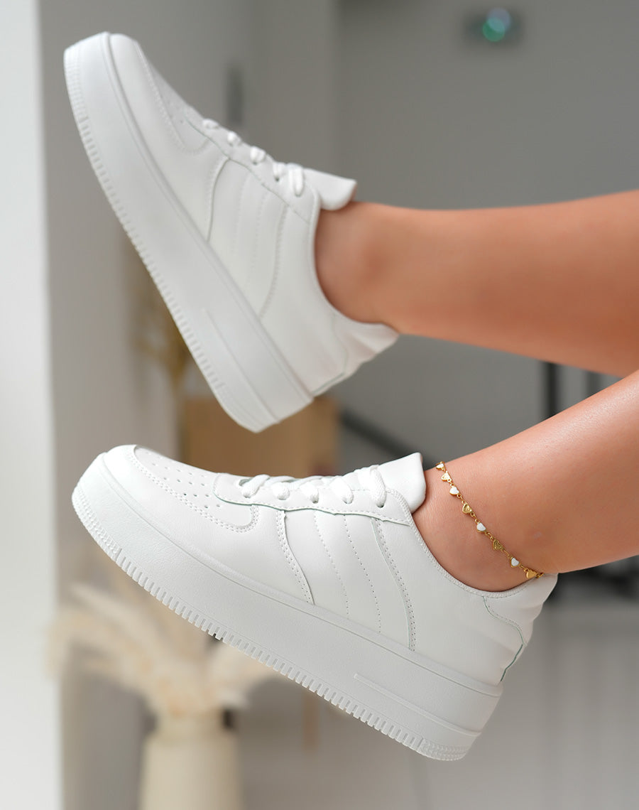 Weiße Plattform-Sneaker Für Frauen, Komfortable Freizeitschuhe Mit Vielseitigem Design Und 45 Cm Höhe-6