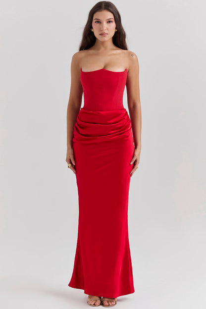 Variant image for Trägerloses Korsett Maxikleid Damen – Elegantes Langes Kleid für Festliche Anlässe-6
