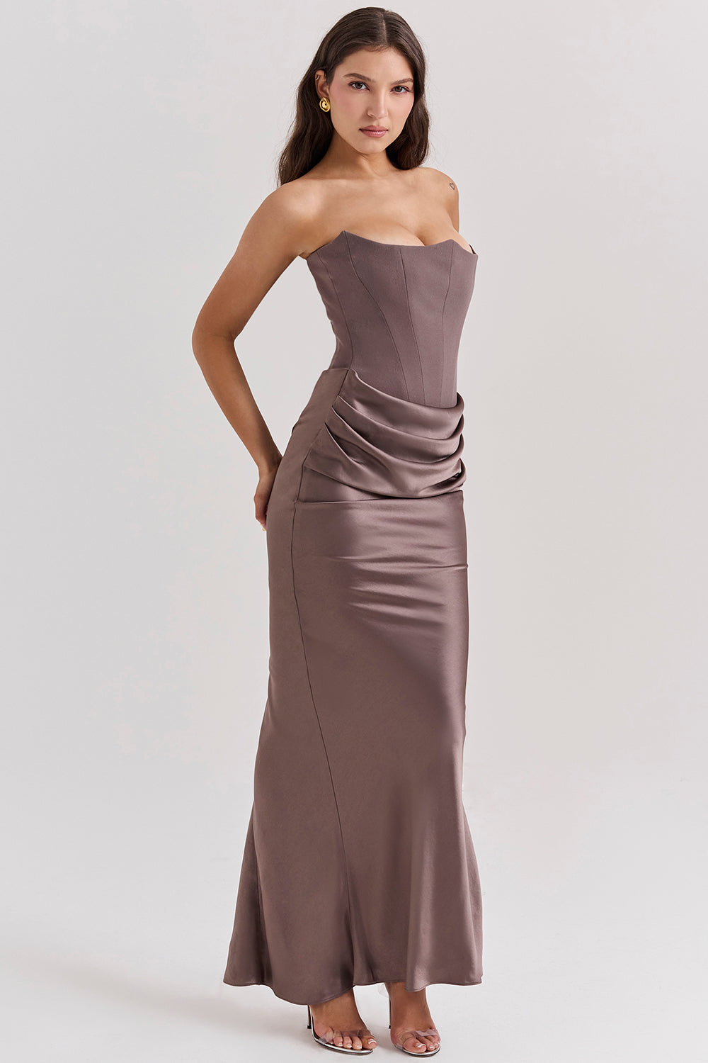 Trägerloses Korsett Maxikleid Damen – Elegantes Langes Kleid für Festliche Anlässe