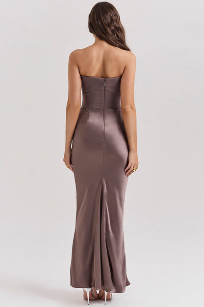 Trägerloses Korsett Maxikleid Damen – Elegantes Langes Kleid für Festliche Anlässe