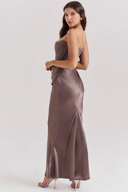 Trägerloses Korsett Maxikleid Damen – Elegantes Langes Kleid für Festliche Anlässe