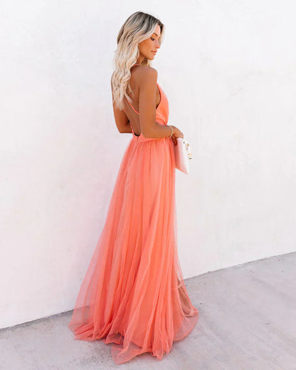 Elegantes Damenkleid aus leichtem Polyester mit verstellbaren Trägern – Festliches Sommerkleid für besondere Anlässe