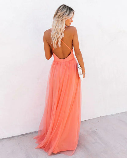 Elegantes Damenkleid aus leichtem Polyester mit verstellbaren Trägern – Festliches Sommerkleid für besondere Anlässe