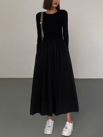 Variant image for Langarm Damenkleid mit Taschen, Elegantes Knielanges Kleid für Festliche und Lässige Anlässe-1