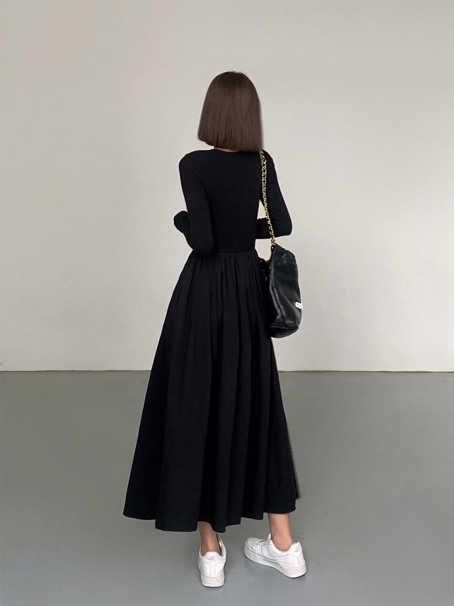 Variant image for Langarm Damenkleid mit Taschen, Elegantes Knielanges Kleid für Festliche und Lässige Anlässe-3