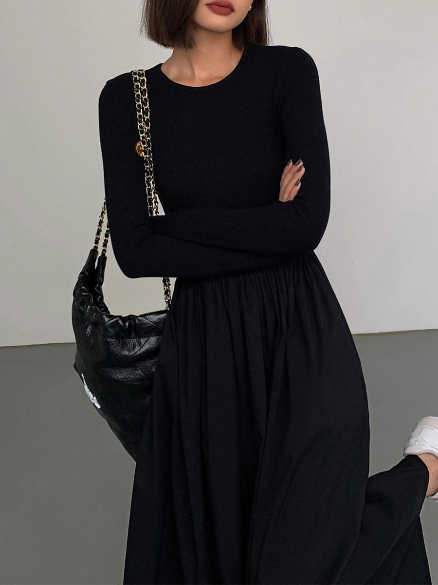 Variant image for Langarm Damenkleid mit Taschen, Elegantes Knielanges Kleid für Festliche und Lässige Anlässe-4