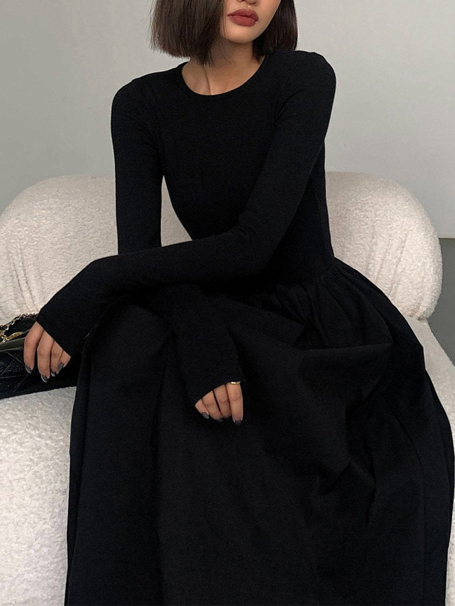 Variant image for Langarm Damenkleid mit Taschen, Elegantes Knielanges Kleid für Festliche und Lässige Anlässe-5