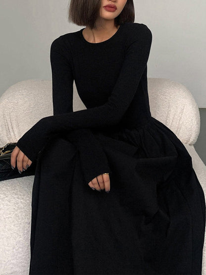 Variant image for Langarm Damenkleid mit Taschen, Elegantes Knielanges Kleid für Festliche und Lässige Anlässe-5