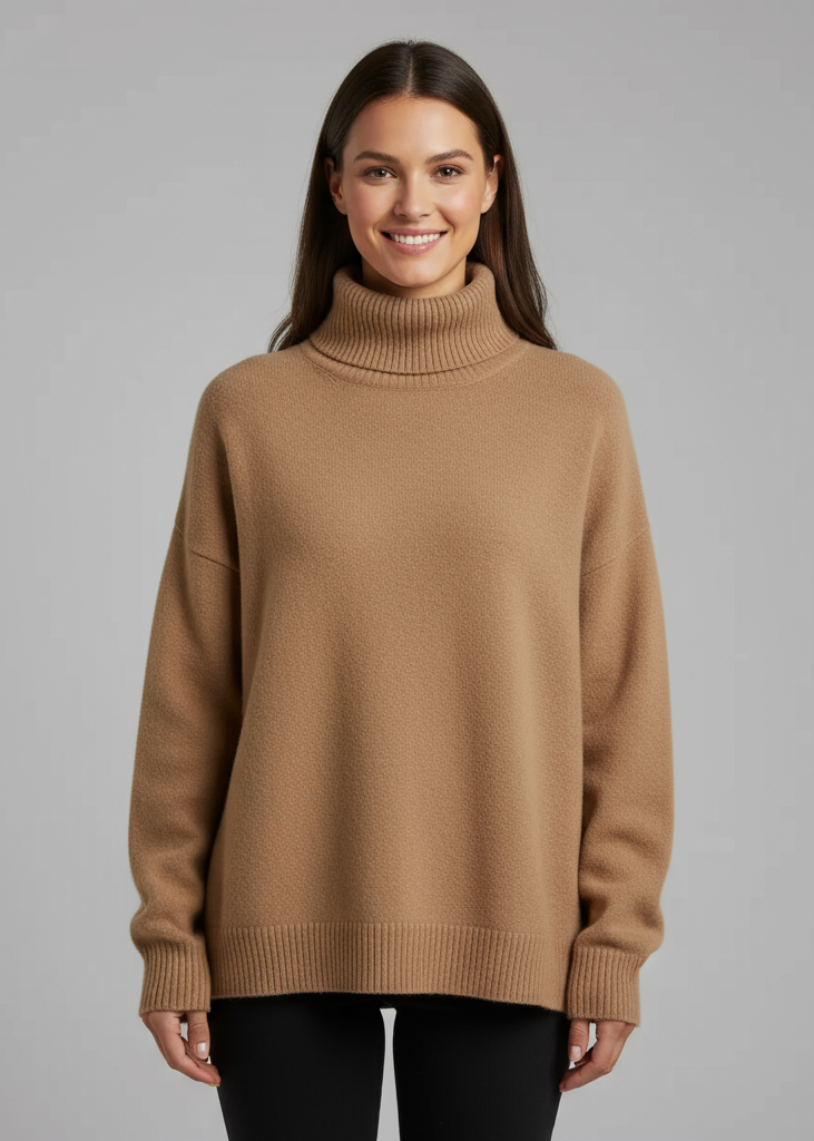 Damen Rollkragenpullover mit lockerer Passform