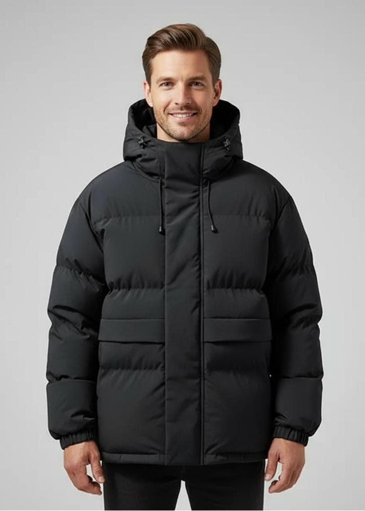 Gesteppte Herrenjacke mit Kapuze