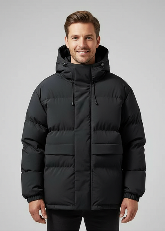 Gesteppte Herrenjacke mit Kapuze