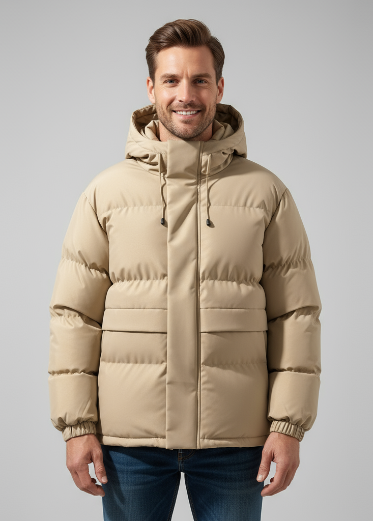 Gesteppte Herrenjacke mit Kapuze