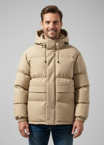 Gesteppte Herrenjacke mit Kapuze