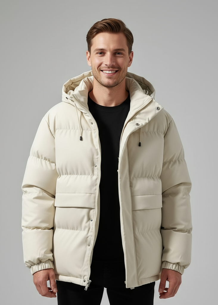 Gesteppte Herrenjacke mit Kapuze