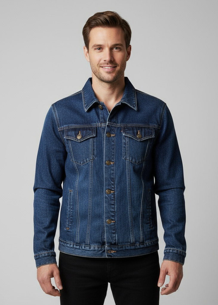 Herren-Jeansjacke mit Taschen