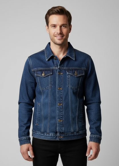 Herren-Jeansjacke mit Taschen
