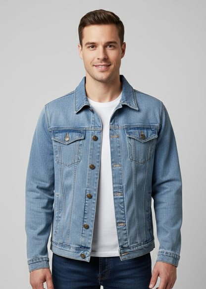 Herren-Jeansjacke mit Taschen