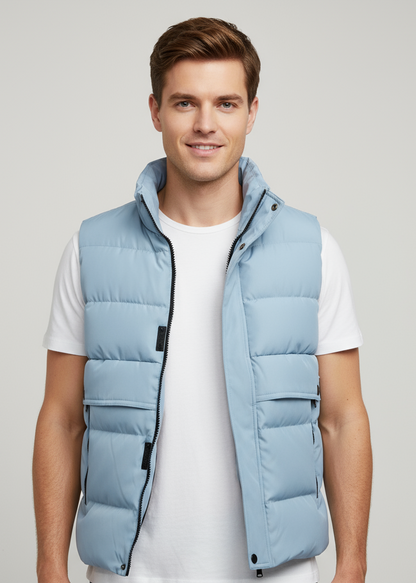 Ärmellose gesteppte Herrenweste mit Taschen für den Winter