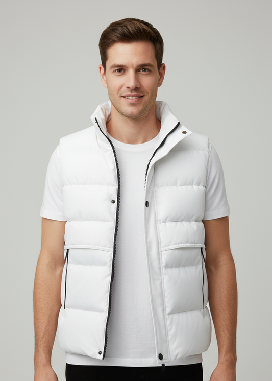 Ärmellose gesteppte Herrenweste mit Taschen für den Winter