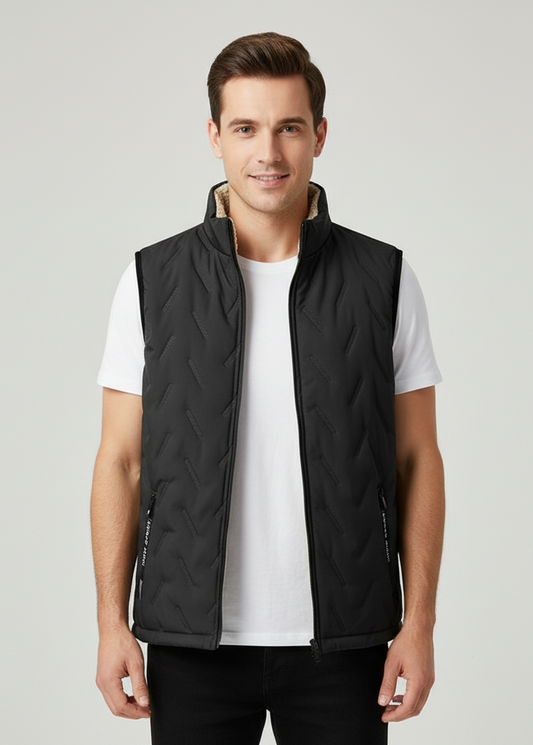 Gesteppte, ärmellose Herrenweste für Herbst und Winter – warm gefüttert