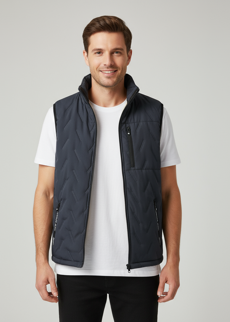 Gesteppte, ärmellose Herrenweste für Herbst und Winter – warm gefüttert