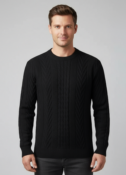 Herren Strickpullover mit Zopfmuster