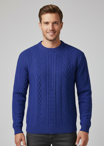 Herren Strickpullover mit Zopfmuster