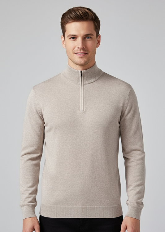 Herren Pullover mit halbem Reißverschluss