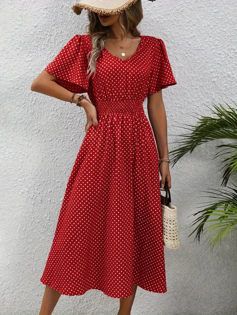 Variant image for Feminines Sommerkleid Damen mit Gesammelter Taille, Leichtem Atmungsaktivem Stoff, Größen S-XXL, Ideal für Warme Tage-21