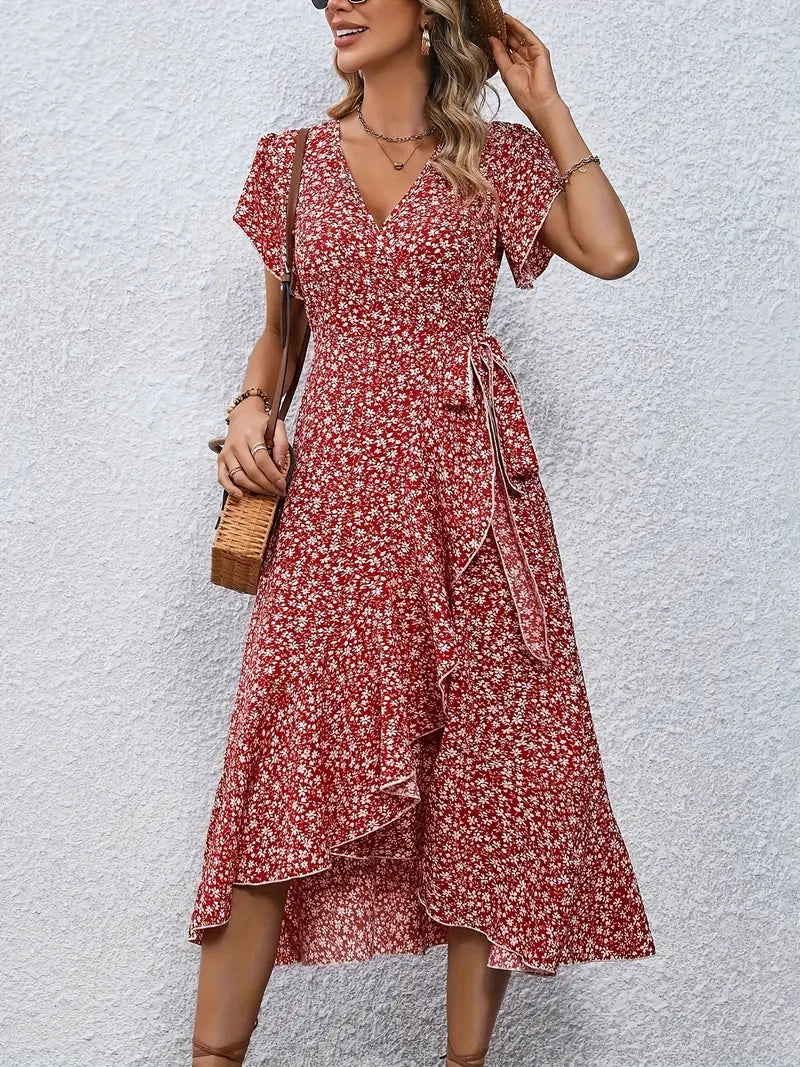 Variant image for Elegantes Damenkleid Mit Flutterärmeln Und Wickeldetails - Ideal Für Hochzeitsgäste Und Festliche Anlässe-6