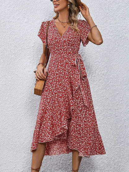 Variant image for Elegantes Damenkleid Mit Flutterärmeln Und Wickeldetails - Ideal Für Hochzeitsgäste Und Festliche Anlässe-6