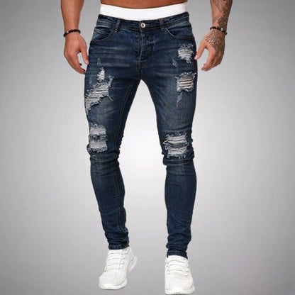 Variant image for Schlanke Herren Jeans Mit Rissen Aus Hochwertiger Baumwollmischung Für Lässige Alltagsmode-19