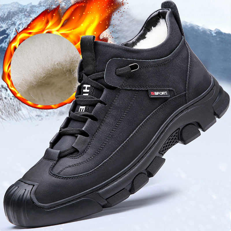 Herren Sneakers Winter-Turnschuhe Mit Kunstpelzfutter Und Rutschfester Gummi-Sohle-4