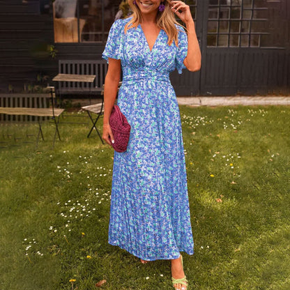Leichtes Sommerkleid Damen mit V-Ausschnitt, Atmungsaktivem Stoff und Luftiger Passform in Verschiedenen Farben