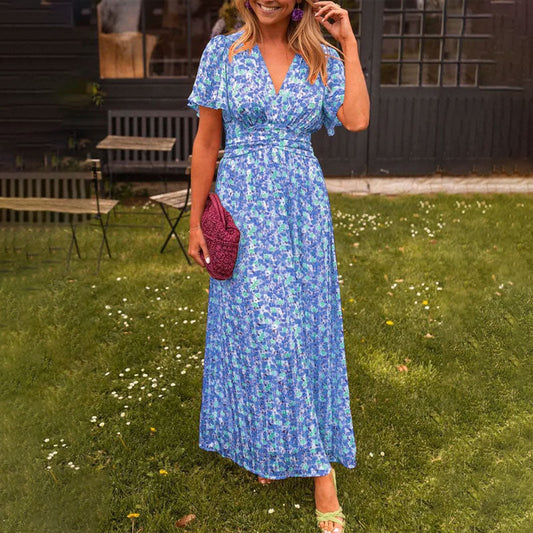 Leichtes Sommerkleid Damen mit V-Ausschnitt, Atmungsaktivem Stoff und Luftiger Passform in Verschiedenen Farben