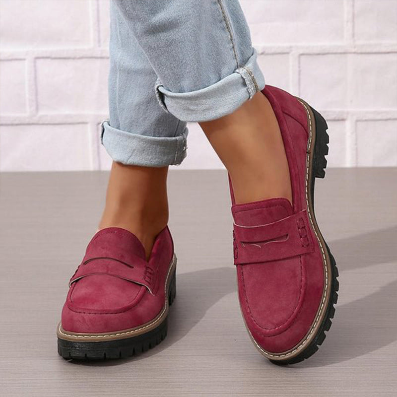 Dicke Plattform-Mokassins Damen Mit Gepolsterter Sohle – Bequeme Mokassins Damen Leder für Täglichen Gebrauch-5