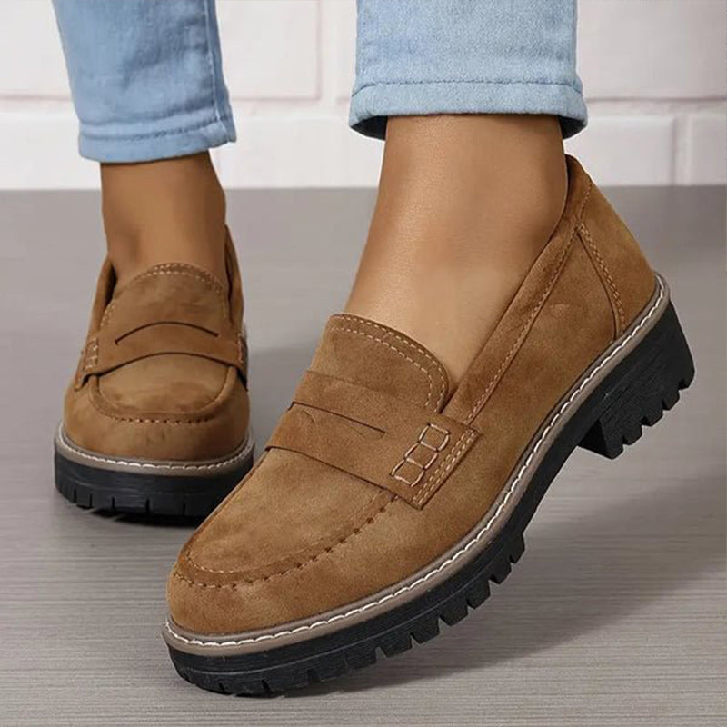 Dicke Plattform-Mokassins Damen Mit Gepolsterter Sohle – Bequeme Mokassins Damen Leder für Täglichen Gebrauch-6