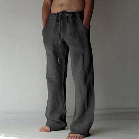 Men’s Everyday Relaxed Pants Drawstring Fit with Side Pockets