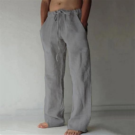 Men’s Everyday Relaxed Pants Drawstring Fit with Side Pockets