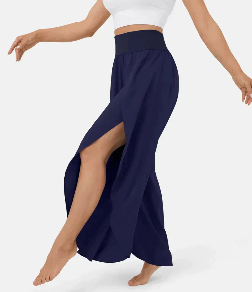 Hoch Taillierte Palazzo Hose Damen - Komfortable Weitbeinhosen Für Elegante Sommerlooks-6