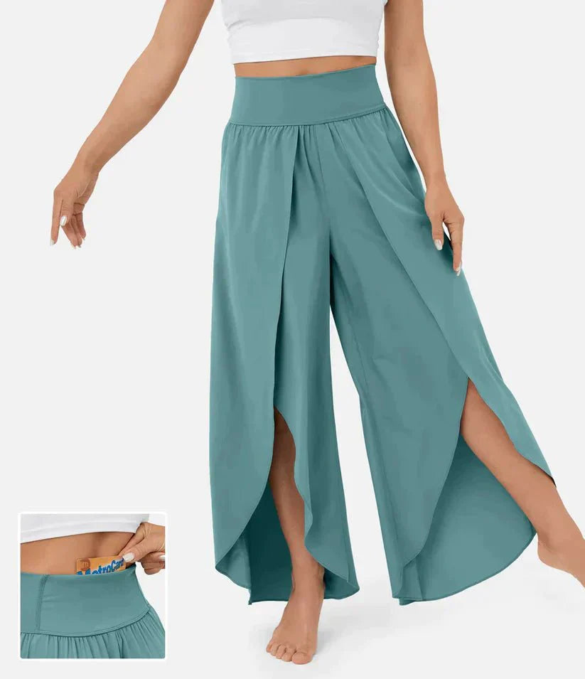 Variant image for Hoch Taillierte Palazzo Hose Damen - Komfortable Weitbeinhosen Für Elegante Sommerlooks-27