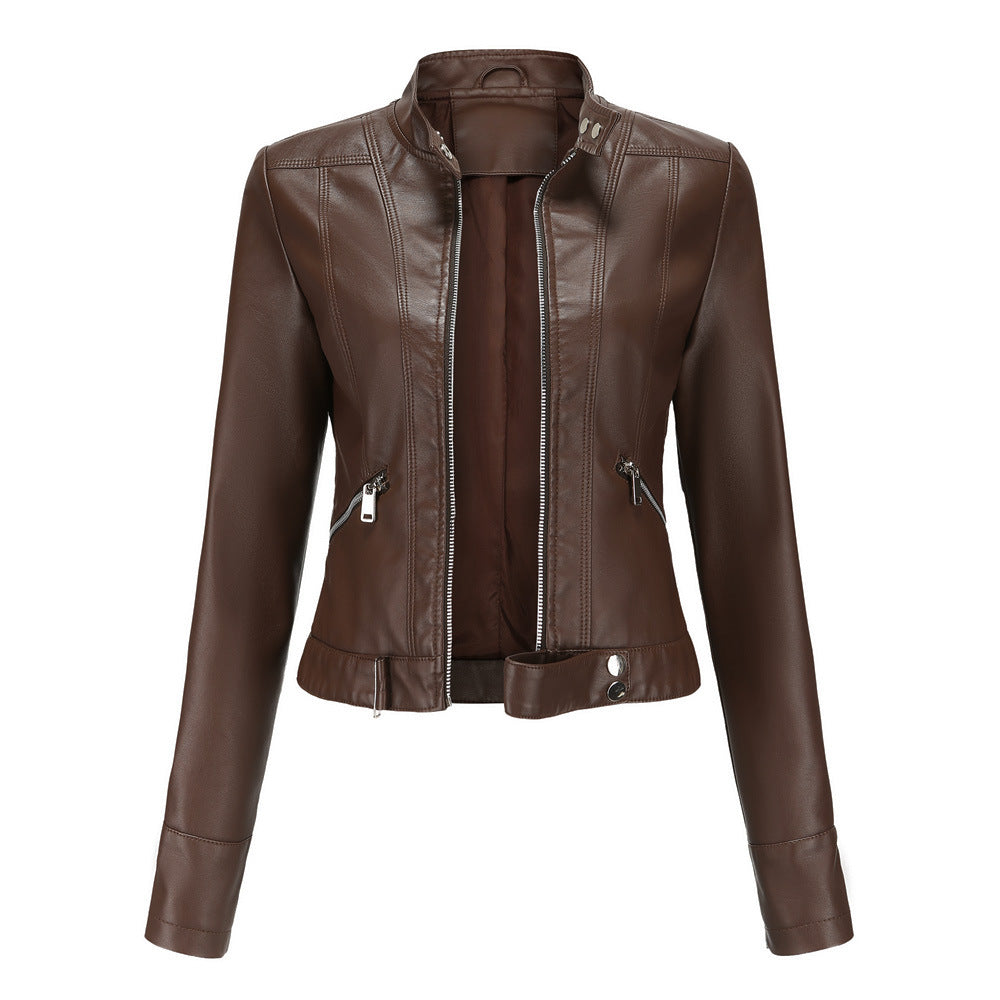Women’s Fitted Jacket with High Collar Street-Style Outerwear