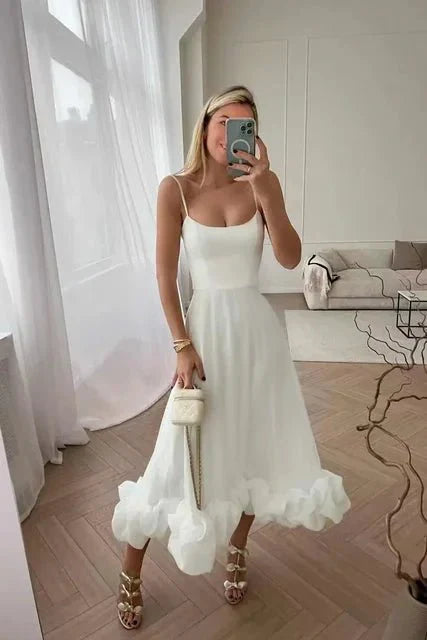 Variant image for Elegantes Maxikleid Sommer mit Rüschen und Blumenmuster, Ärmellos, A-Linie für Damen-25