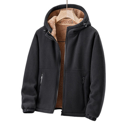 Men’s Hooded Winter Jacket Thermal Comfort with Secure Zipper Pockets