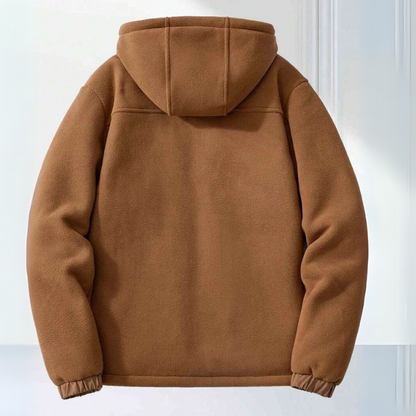 Men’s Hooded Winter Jacket Thermal Comfort with Secure Zipper Pockets